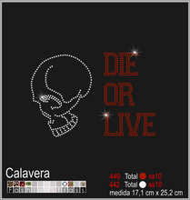 Cargar imagen en el visor de la galería, Transfer de cristales hotfix Ref.Alas y calaveras 019