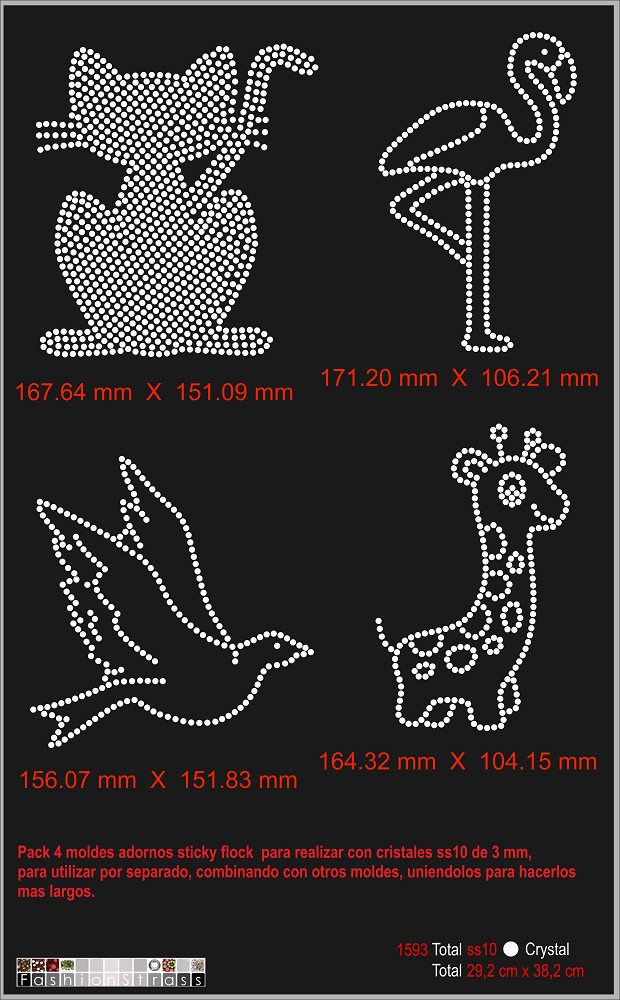 Molde para cristales Pack animales 4