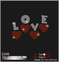 Cargar imagen en el visor de la galería, Transfer de cristales hotfix Ref.Paz y amor 006
