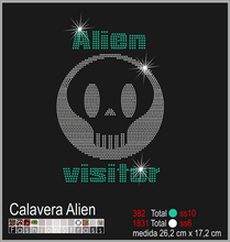 Cargar imagen en el visor de la galería, Transfer de cristales hotfix Ref.Alas y calaveras 014
