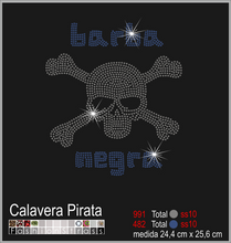 Cargar imagen en el visor de la galería, Transfer de cristales hotfix Ref.Alas y calaveras 016
